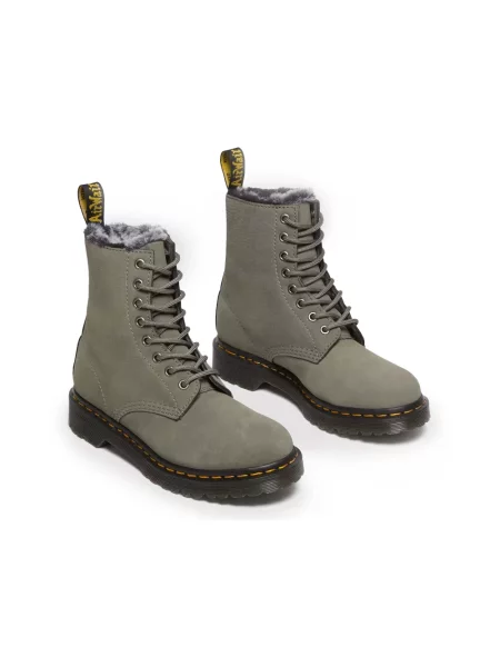 Botki Dr. Martens skórzane szare