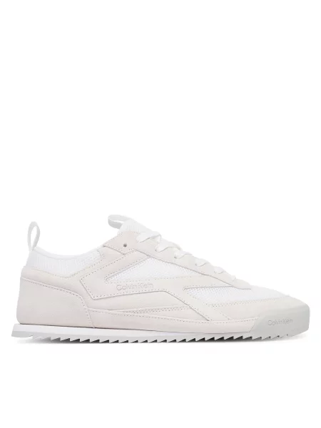 Sneakers Calvin Klein Low Pro Runner Mix Mat alb