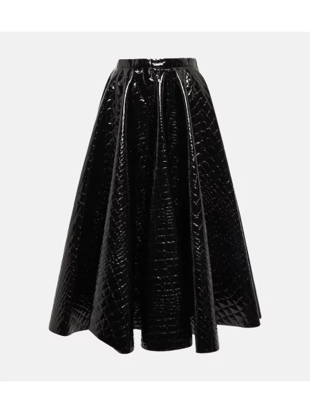 Fustă midi Alaã¯a până la genunchi negru