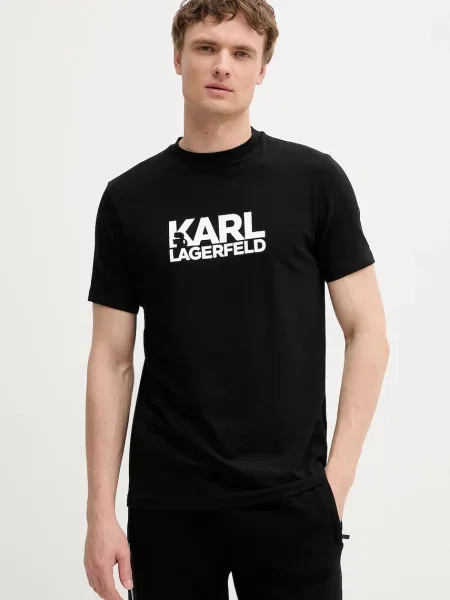 Тениска Karl Lagerfeld с принт черно
