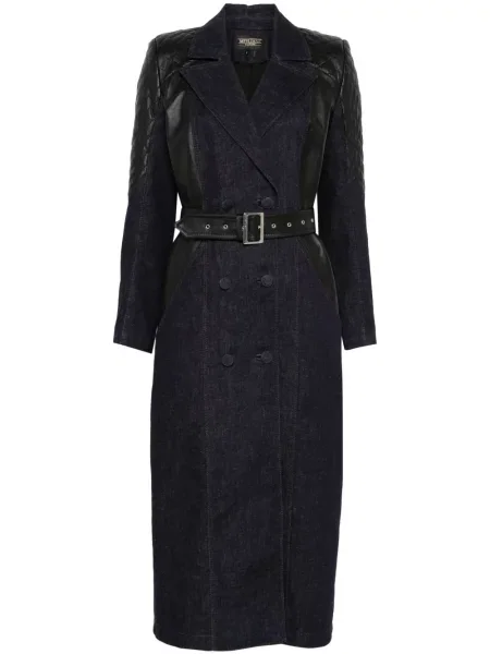 Trencz Mitiliane Couture skórzany czarny