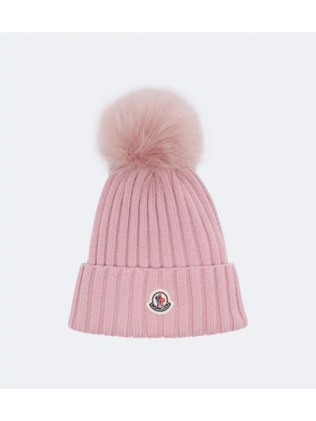 Căciulă Moncler de lână roz
