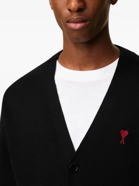 Cardigan Ami Paris de lână negru