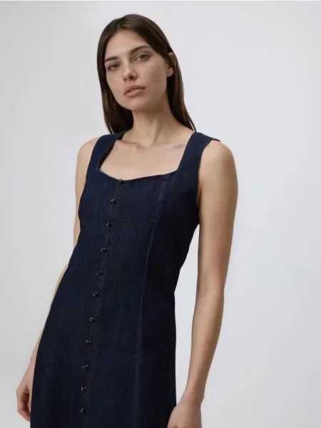 Reserved Rochie midi de blugi bleumarin