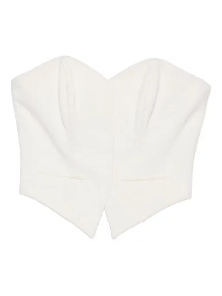 Bluzka Vestiaire D'un Oiseau Libre sztruksowa z gorsetem biała