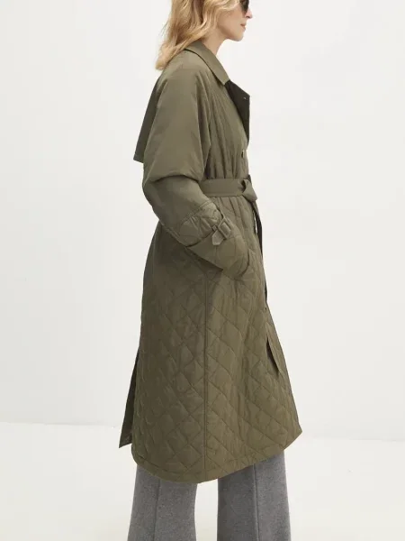 Answear Lab płaszcz przejściowy zielony