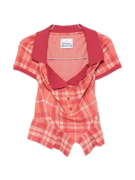 Top Vivienne Westwood în carouri cu imagine roșu