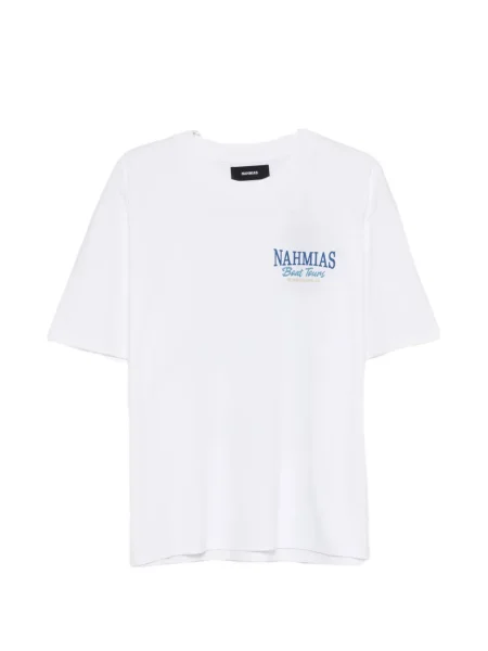Tricou Nahmias cu imagine cu decolteu rotund alb