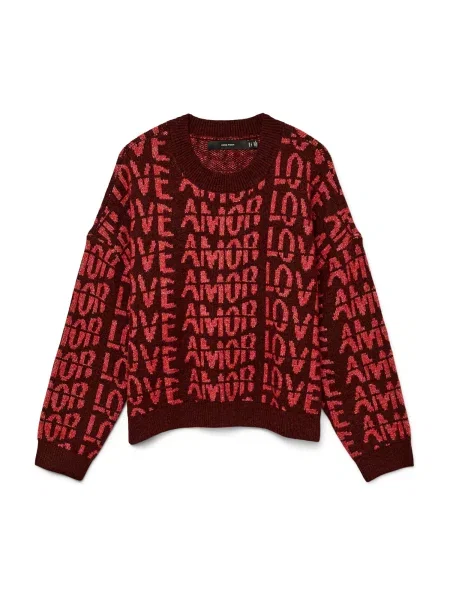 VERO MODA Sveter VMLove / bordová červená