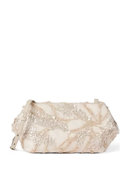 Geantă Brunello Cucinelli cu broderie de mătase