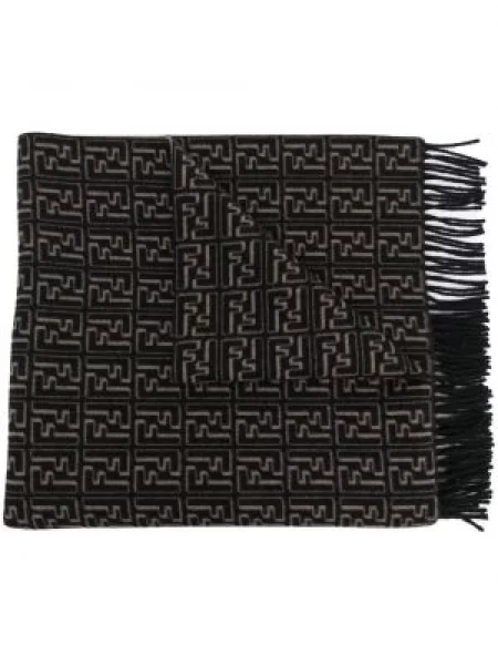 Fular Fendi de lână cu imagine negru
