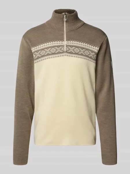 Sweter wełniany z zapinanym kołnierzem model ‘Dalestolen’ Dale Of Norway