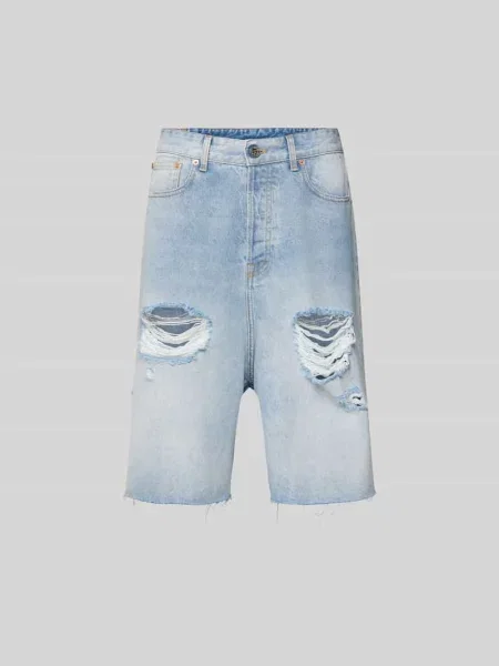 Szorty jeansowe z przetarciami Vetements niebieskie
