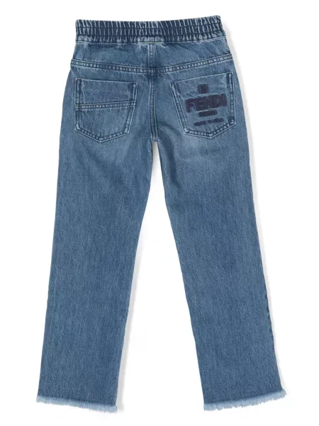 Jeansy straight leg dziecięce Fendi niebieskie