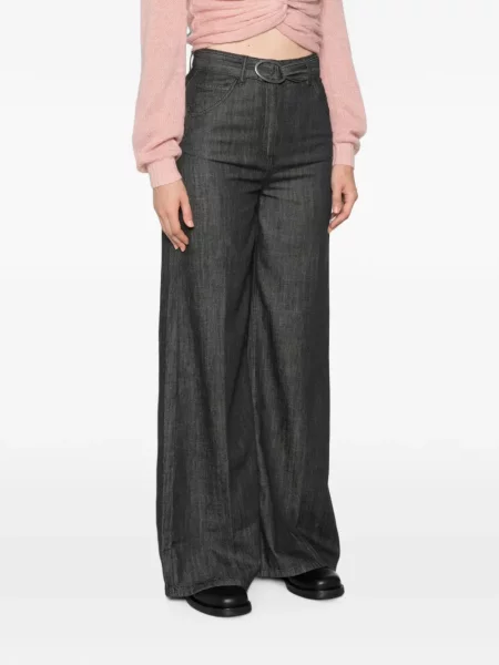Cu centură blugi cu picior larg Twinset negru