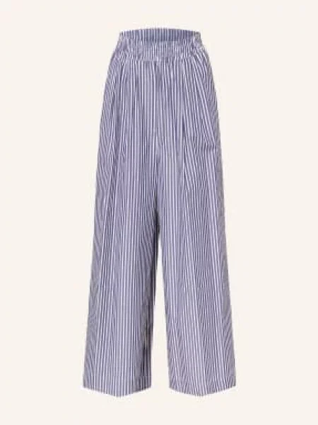 Weekend Max Mara Spodnie Typu Culotte Ottone blau białe