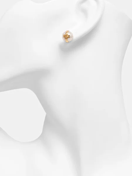 Tory Burch Kolczyki Moondance gold białe