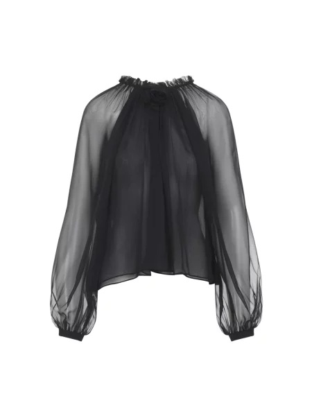 Bluzka Alberta Ferretti szyfonowa czarna