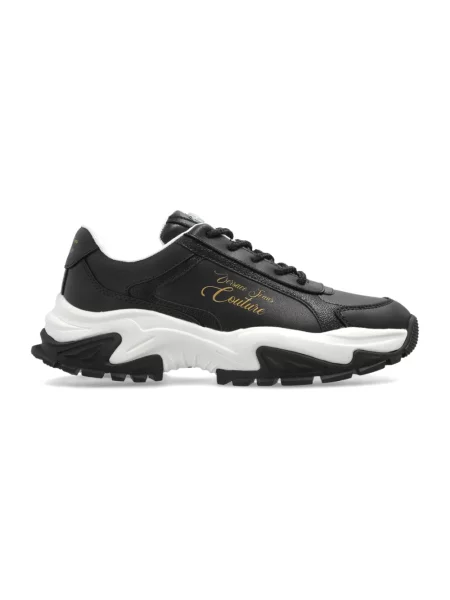 Versace Jeans Couture Obuwie Kobieta 36 EU Skóra Logo-detail Chunky Sneakers czarny