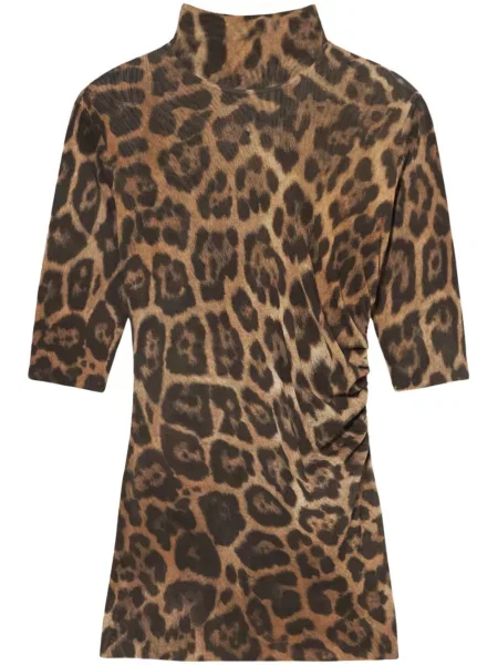 Top Stella Mccartney cu imagine cu model leopard maro