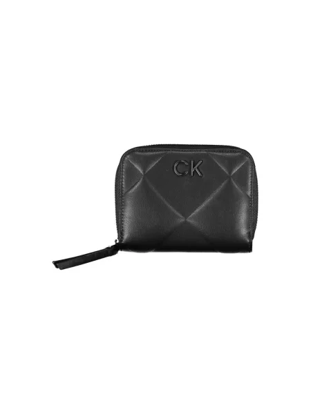 Lniany portfel Calvin Klein elegancki czarny
