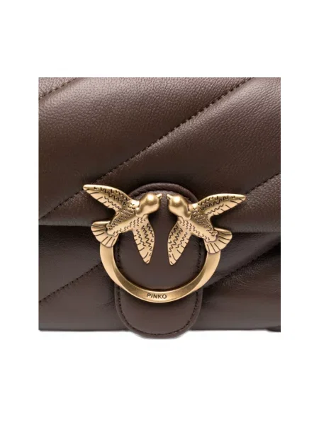 PINKO Torebki Kobieta ONE SIZE Skóra Mini Love Bag Puff Torba na ramię brązowy