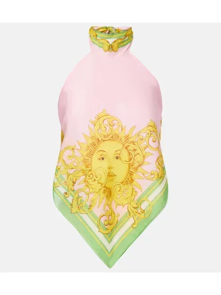 Top Versace de mătase cu imagine