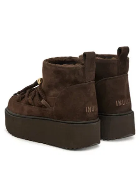Inuikii Škornji za sneg Classic Low Platform Temno rjava