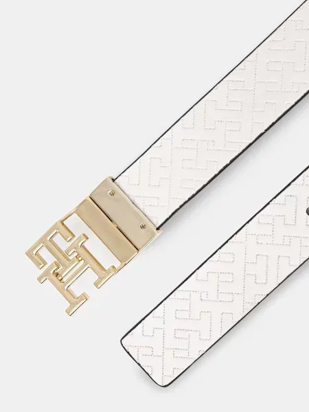 Tommy Hilfiger dvostranski pas usnjeni črna
