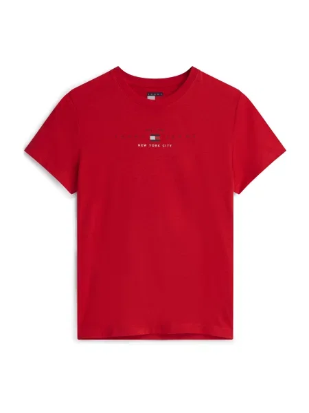 Tommy Jeans Tricou LINEAR roșu / negru alb