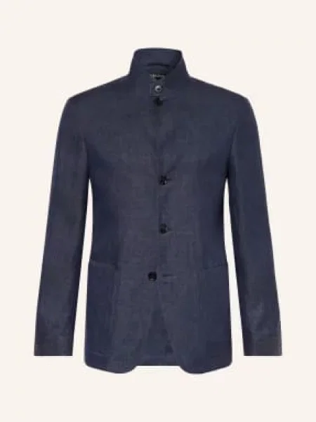 Zegna Marynarka Lniana Oasi Lino O Kroju Extra Slim Fit blau