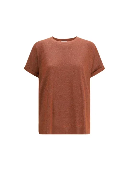 Wielobarwność koszulka Brunello Cucinelli brązowa