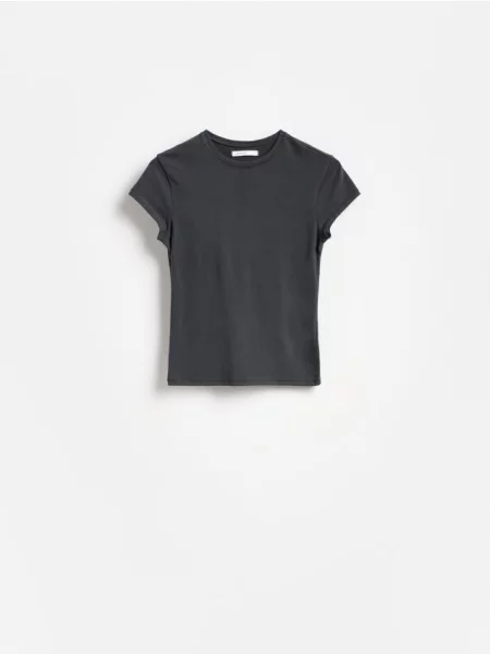 Reserved Tricou slim fit gri-închis gri