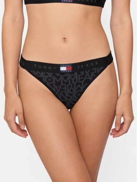 Tommy Hilfiger Bikini partea de jos Negru alb