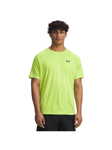 Тениска за трениране Under Armour Tech Textured с меланжов десен зелено