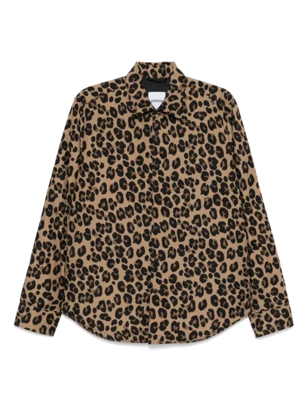 Яке Aspesi с принт с леопардов принт кафяво