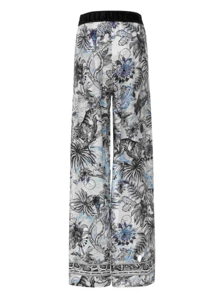 Pantaloni Just Cavalli cu model floral cu imagine alb