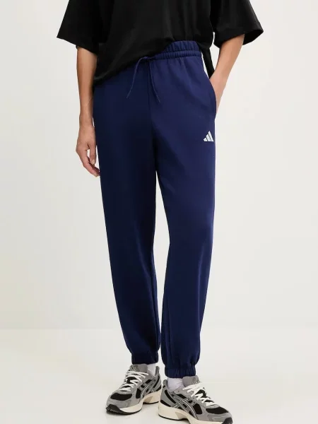 Adidas spodnie dresowe z aplikacją granatowy