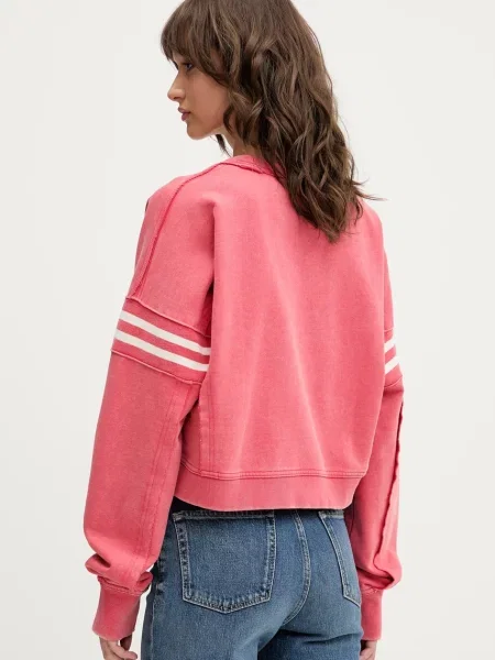 Свитер Guess Originals с принтом розовый