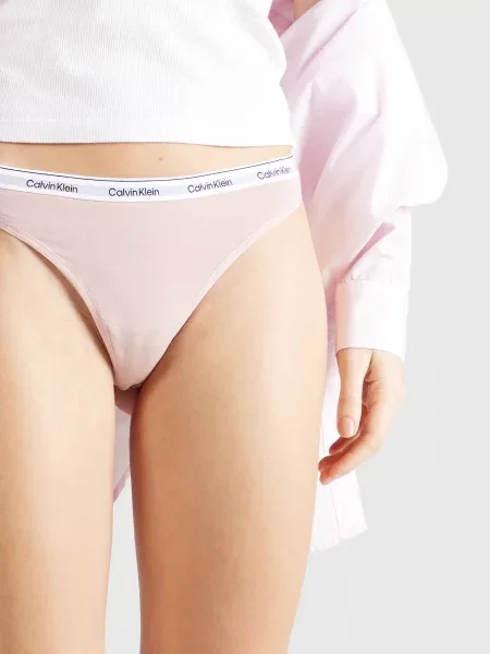 Calvin Klein Underwear Tangá svetlosivá / ružová / čierna biela