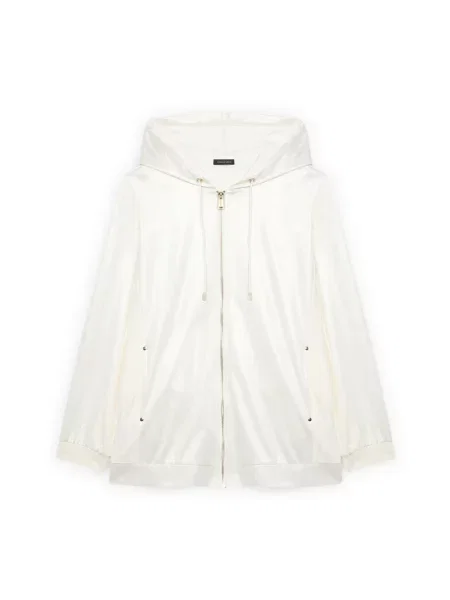 Dzianinowa bluza z kapturem Fiorella Rubino z kapturem biała