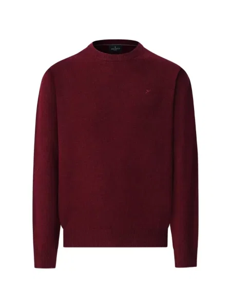Pulover Hackett cu broderie cu decolteu rotund roșu