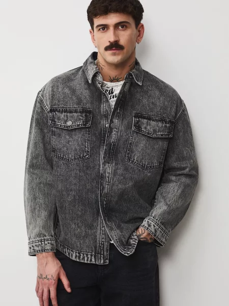 Medicine jachetă pentru bărbați de denim gri