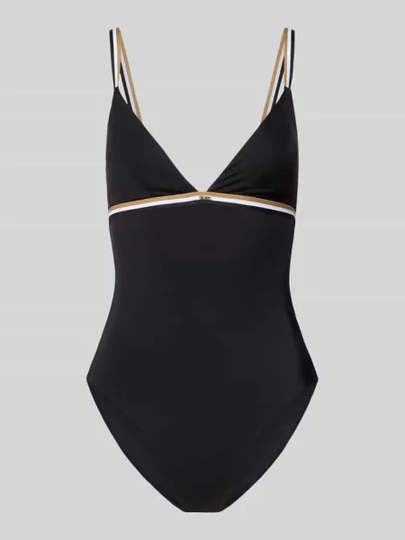 Kostium kąpielowy z aplikacją z logo model ‘ICONIC’ Boss czarny