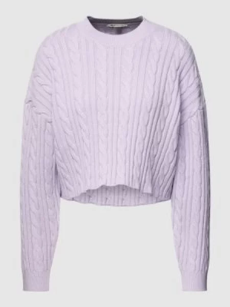 Sweter krótki z dzianiny ze ściegiem warkoczowym Tom Tailor Denim