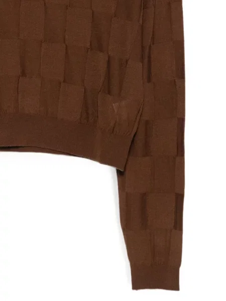 Tricou polo Alysi în carouri maro