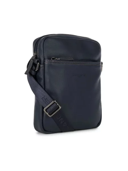 Torba crossbody Lancaster skórzana niebieska