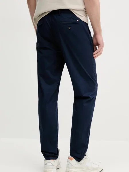 Kalhoty Tommy Hilfiger tmavomodrá jednoduché
