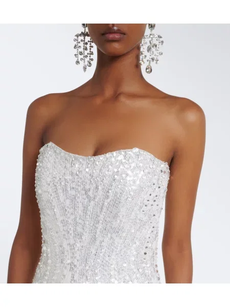 Rochie Jenny Packham cu motiv cu inimi fără bretele alb
