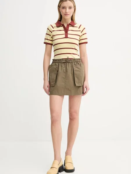 Polo Samsoe Samsoe w paski z krótkim rękawem żółte